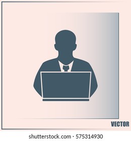 Work at the computer icon