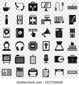 Work computer icons set. Simple style of 36 work computer vector icons for web for any design