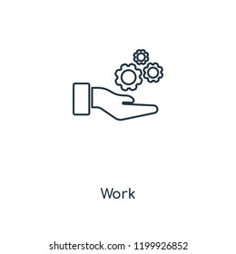 Work concept line icon. Linear Work concept outline symbol design. This simple element illustration can be used for web and mobile UI/UX.