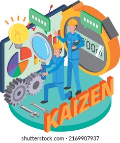 Work Content Kaizen Image Illustration Stock Vector (Royalty Free