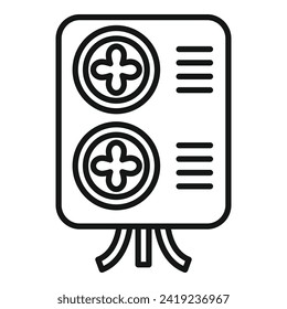Work cooling system icon outline vector. Broken air conditioner. Repair service