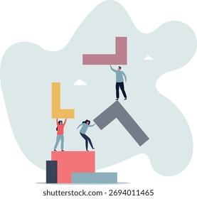Cooperación de trabajo, asociación y trabajo en equipo para la tarea de trabajo. vida y empleo de las personas.