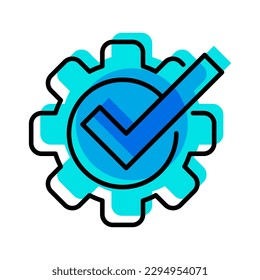 work correction check machine industry outline icon vector illustration