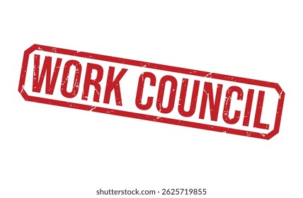 WORK COUNCIL Red rubber stamp on white background. WORK COUNCIL stamp sign. WORK COUNCIL stamp.