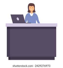 Vector de dibujos animados del icono del visitante del cliente. Asistencia al cliente. Feliz ayuda