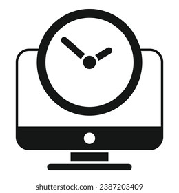 Work data time icon simple vector. Computer data. Desktop time