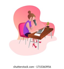 Work Day Woman Illustration design