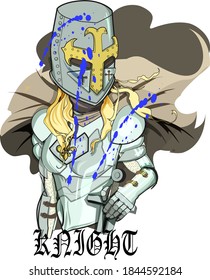С emblema de diseño de trabajo reativo estilizado imagen decorativa de un caballero