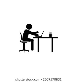Work desk icon, symbolizing productivity, organization, and a focused workspace for efficiency