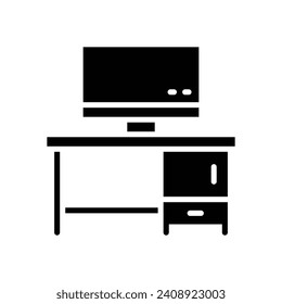 work desk icon. vector glyph icon for your website, mobile, presentation, and logo design.