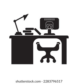Work desk logo icon,illustration design template