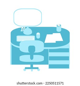 Work desk office icon illustration