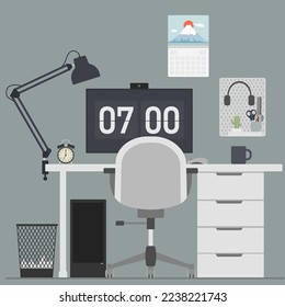 Arbeitsplatz zu Hause und im Büro eingerichtet