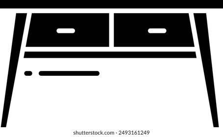 Work Desk solid glyph vector illustration