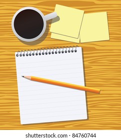 Work desk, vector