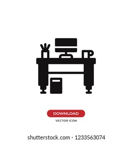 Work desk vector icon