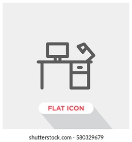 Work desk vector icon