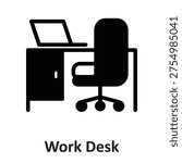 Work Desk Vector icon which can easily modify or edit

