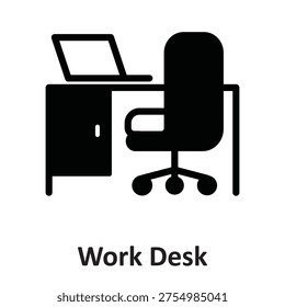 Work Desk Vector icon which can easily modify or edit

