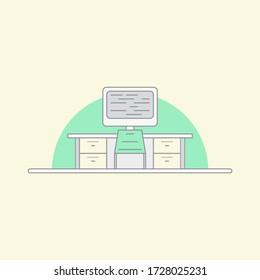 Arbeitsplatz / Arbeitsräume mit minimalistischem und modernem Design.