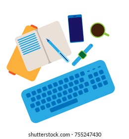 work desktop, fresh clean design, vector work