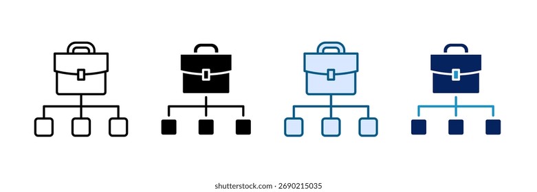 Work Diagram Icon Set Multiple Style Collection