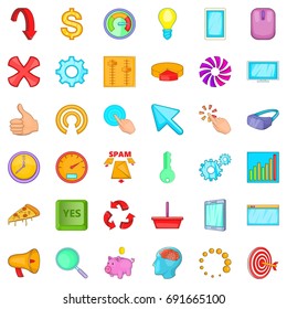 Work diagram icons set. Cartoon style of 36 work diagram vector icons for web isolated on white background