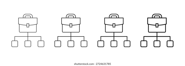 Vetor De Ícones De Diagrama De Trabalho Definido Em Um Estilo De Linha De Traçado Diferente