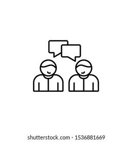 Work dialogue chat bobble icon. Simple line, outline vector of office icons for ui and ux, website or mobile application on white background
