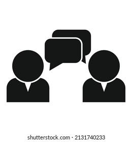 Work discussion icon simple vector. People talk. Group chat