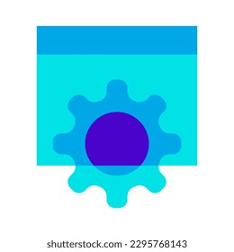 work display machine gear blue icon vector illustration