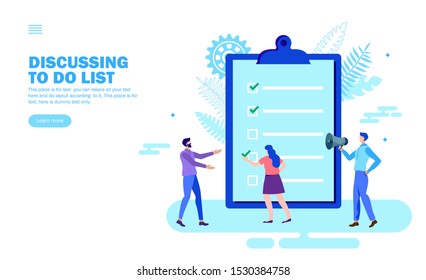 work to do list announcement flat vector illustration
