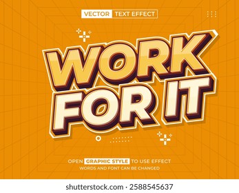 work for it editable text, font effect, 3d text for title