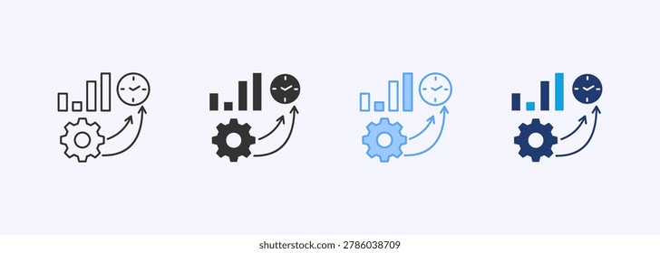 Work Efficiency Icon Set Multiple Style Collection Illustration