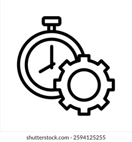 Work Efficiency Line Vector Illustration On White Background.