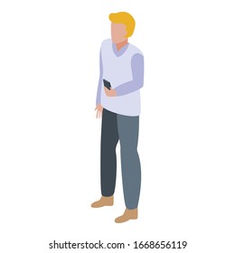Icono de empleador de trabajo. Isométrico icono vectorial de trabajo para el diseño web aislado en fondo blanco