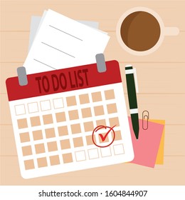 Work environment. Check list - VEctor illustration design