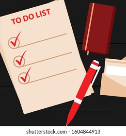 Work environment. Check list - VEctor illustration design