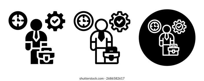 Glifo de Coleção de Ícones do Ambiente de Trabalho e Ilustração de Vetor Misto