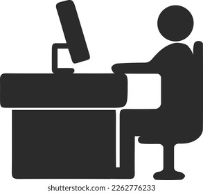 Icono de entorno de trabajo, icono de escritorio de trabajo vector negro
