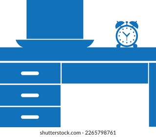 Work environment icon, work desk icon black vector