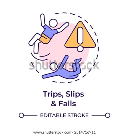 Work environment safety multi color concept icon. Workplace accident, employee injury. Round shape line illustration. Abstract idea. Graphic design. Easy to use in infographic, presentation