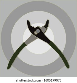 work equipment in a flat color. a pliers in simple design