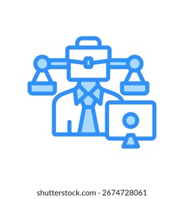 Ícone Ética Do Trabalho Ilustração Do Vetor De Cor Azul