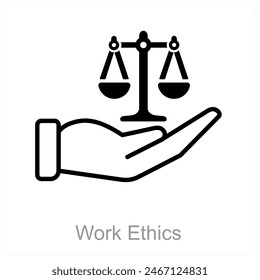 Ética del trabajo y concepto de icono de dedicación