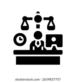 Work Ethics Icon Glyph Vector Illustration