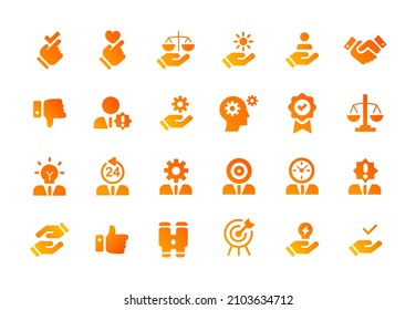 Work Ethics Icon Set Design