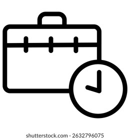 Icono de experiencia laboral Vector de contorno en blanco y negro