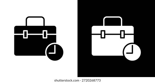 Icono de experiencia laboral. Icono de diseño plano simple en blanco y negro