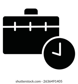 Work experience icon Flat outline fill black and white